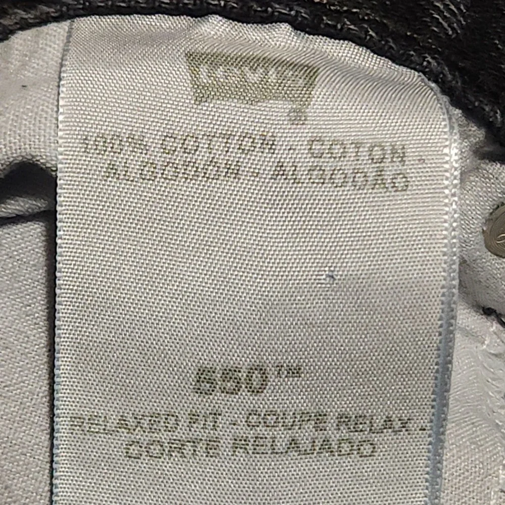 Levi's 550 Men's Jeans 38x34 Actual 37x32.5 Relaxed Fit Black 100% Cotton